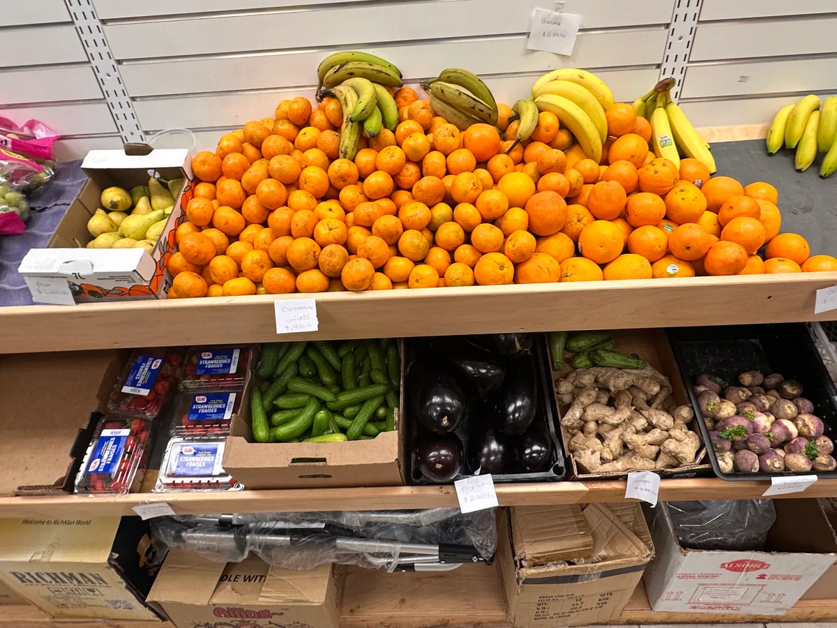 Fresh produce inside Olive Mountain Market